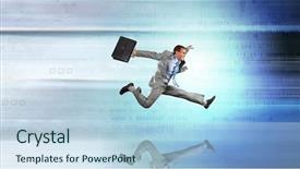  Presentation with baseball running the bases - Presentation theme with suit running at full pelt background and a  colored foreground