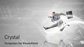  Presentation with running - Amazing presentation theme having suit running at full pelt backdrop and a  colored foreground