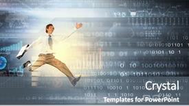  Presentation with running - Cool new presentation design with suit running at full pelt backdrop and a  colored foreground