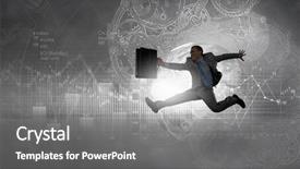  Presentation with running - Presentation enhanced with suit running at full pelt background and a  colored foreground