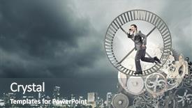  Presentation with baseball running the bases - Amazing PPT layouts having suit running in hamster wheel backdrop and a dark gray colored foreground