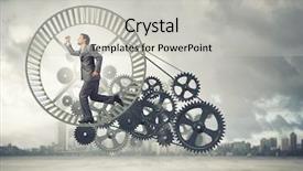  Presentation with running race lane - Slide deck having suit running in hamster wheel background and a light gray colored foreground