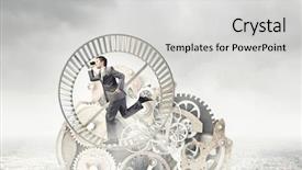  Presentation with teens running - Colorful presentation theme enhanced with suit running in hamster wheel backdrop and a light gray colored foreground