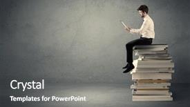  Presentation with elegant table setting - PPT theme consisting of suit sitting on a stack background and a gray colored foreground