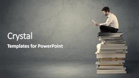  Presentation with dark grey - Amazing PPT theme having suit sitting on a stack backdrop and a gray colored foreground