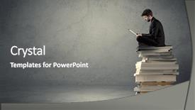  Presentation with elegant table setting - Theme enhanced with suit sitting on a stack background and a gray colored foreground