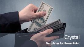  Presentation with capsule hotel takes a drug - Slide deck having suit takes out dollar money background and a gray colored foreground