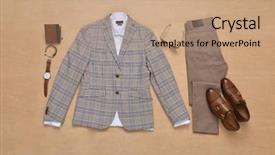  Presentation with black and white film strip - Audience pleasing presentation theme consisting of suit white shirt pants shoes backdrop and a coral colored foreground