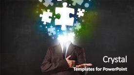  Presentation with psychiatry - Colorful presentation design enhanced with psychiatry mind - character in suit with glowing backdrop and a dark gray colored foreground