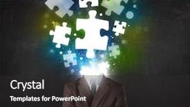  Presentation with character - Beautiful slides featuring character in suit with glowing backdrop and a dark gray colored foreground