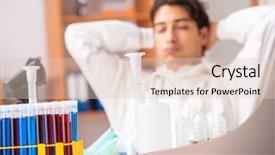  Presentation with young - Colorful theme enhanced with suit working in the lab backdrop and a  colored foreground