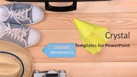  Presentation with travel and tourism - Audience pleasing slides consisting of suitcase and tourist stuff backdrop and a coral colored foreground