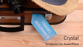  Presentation with travel and tourism - Colorful PPT layouts enhanced with suitcase and tourist stuff backdrop and a coral colored foreground