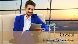  Presentation with suitcase - Audience pleasing slides consisting of suitcase in hall of airport backdrop and a coral colored foreground