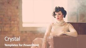  Presentation with suitcase - PPT layouts enhanced with suitcase on a train station background and a coral colored foreground