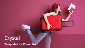  Presentation with suitcase - Audience pleasing presentation design consisting of suitcase on color background backdrop and a violet colored foreground