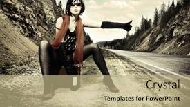  Presentation with suitcase - Cool new presentation theme with suitcase stops the car backdrop and a coral colored foreground