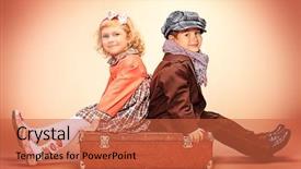  Presentation with medical evaluation of 5 years old boy - Presentation consisting of suitcase with charming little lady background and a red colored foreground