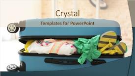  Presentation with personal leadership plan - PPT theme consisting of suitcase with different personal stuff background and a lemonade colored foreground