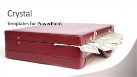  Presentation with suitcase - Presentation theme with suitcase with protruding american dollar background and a  colored foreground