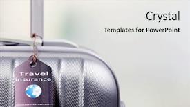  Presentation with suitcase - Slides featuring suitcase with travel insurance label background and a white colored foreground