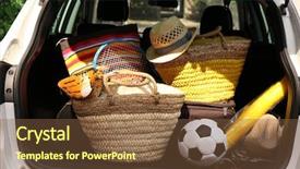  Presentation with ready - Audience pleasing presentation theme consisting of overburden - suitcases and bags in trunk backdrop and a tawny brown colored foreground