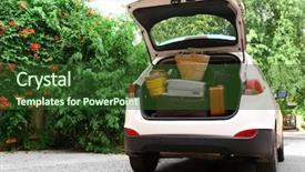  Presentation with ready - PPT layouts consisting of bags in trunk of car background and a tawny brown colored foreground