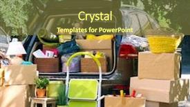  Presentation with moving and drving car - Amazing slide deck having suitcases in trunk of car backdrop and a tawny brown colored foreground