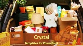  Presentation with moving - Presentation enhanced with suitcases in trunk of car background and a tawny brown colored foreground