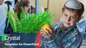  Presentation with ritual - Beautiful presentation design featuring sukkot - holiday market in jerusalem seven backdrop and a ocean colored foreground