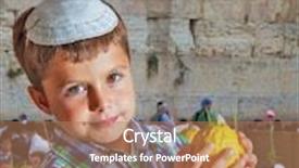  Presentation with western - Amazing theme having sukkot at the western wall of temple in jerusalem charming seven year old boy in white festive skullcap with etrog backdrop and a coral colored foreground