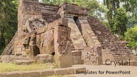  Presentation with java island - Beautiful PPT layouts featuring sukuh-temple-on-the-java backdrop and a coral colored foreground