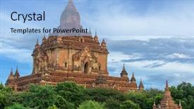  Presentation with myanmar bagan - PPT theme with sulamani temple in bagan myanmar background and a light blue colored foreground