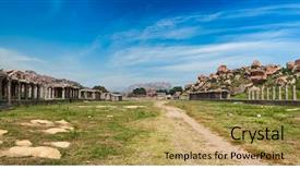  Presentation with ancient ruins - Colorful slide deck enhanced with sule bazaar hampi karnataka india backdrop and a yellow colored foreground