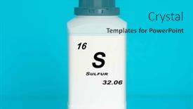  Presentation with chemical plastic - Presentation design consisting of sulfur-s-chemical-element background and a teal colored foreground