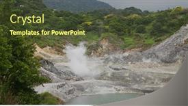  Presentation with sulfur - PPT theme consisting of sulfur-valley-recreation-area background and a tawny brown colored foreground