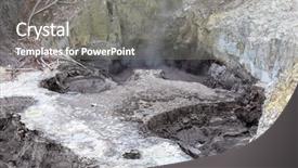  Presentation with geothermal - Presentation featuring sulphur - image of geothermal activity background and a gray colored foreground