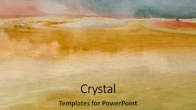  Presentation with new zealand - Presentation theme consisting of sulphur - image of geothermal activity background and a yellow colored foreground