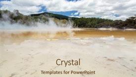  Presentation with new zealand - Beautiful presentation theme featuring sulphur - image of geothermal activity backdrop and a lemonade colored foreground