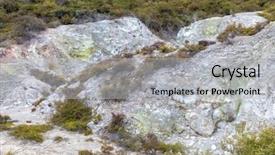  Presentation with new zealand - Cool new theme with sulphur - image of geothermal activity backdrop and a light gray colored foreground