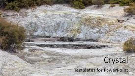  Presentation with sulphur - Presentation theme consisting of sulphur - image of geothermal activity background and a light gray colored foreground