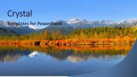 Presentation with banff national park - Slide set having sulphur - panoramic view of vermilion lakes background and a light blue colored foreground