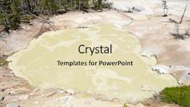  Presentation with sulphur - Slide deck enhanced with sulphur caldron yellowstone national park background and a soft green colored foreground