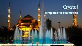  Presentation with turkey - Colorful presentation theme enhanced with young woman talks into mobile phone while man in black suit looks not amused backdrop and a light gray colored foreground