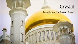  Presentation with mosque - Audience pleasing presentation consisting of sultan omar ali saifuddin mosque backdrop and a blonde colored foreground