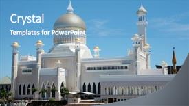  Presentation with sultan mosque in singapore muslim - Beautiful presentation featuring sultan omar ali saifuddin mosque backdrop and a teal colored foreground