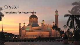  Presentation with mosque - Beautiful presentation featuring sultan omar ali saifuddin mosque backdrop and a mint green colored foreground