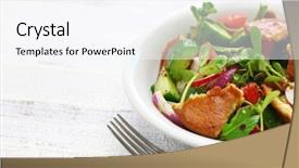  Presentation with pita bread on plate - Audience pleasing PPT layouts consisting of sumac and pita bread lebanese backdrop and a sky blue colored foreground