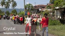  Presentation with pacu - Colorful presentation design enhanced with sumatera-indonesia-feb-11-villagers backdrop and a gray colored foreground