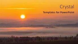  Presentation with melting earth near space - Presentation theme consisting of sumava-sumset-near-pisek-southern background and a  colored foreground